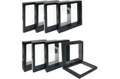 Cornice flottante nera 70×70 mm per fossili, minerali e oggetti da collezione